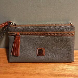 Dooney & Bourke Pebble Grain Double Zip Wristlet Elephant